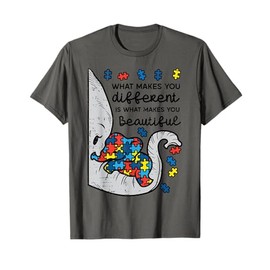 What Makes You Different Beautiful Elephant Autism Awareness T-Shirt