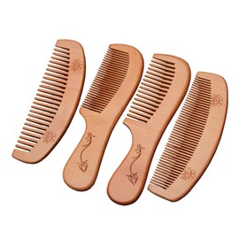 MILISTEN Anti-static Comb 4pcs Hair Teasing Comb Hair Wood Comb Peach Wood Comb Mahogany Comb Equipment Travel Wooden