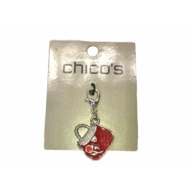 Chico's Charming By Chico's Red Purse Charm for Purse Bracelet Zipper Pull KeyRing NEW