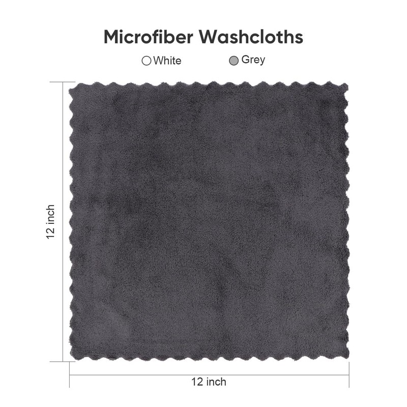 Orighty Ultra Soft Washcloths 12 Pack, Premium Microfiber Towel Sets