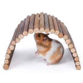 Niteangel Wooden Ladder Bridge, Hamster Mouse Rat Rodents Toy, Small Animal Chew Toy (11.8" x 5.9")