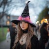 펑크 스타일 할로윈 마녀 모자 바로크 새틴 메쉬 리본 코스프레