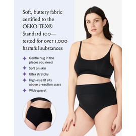 Bodily The All-In Panty, Maternity, Postpartum & C-Section Underwear, High Waisted, Soft, Stretchy & Comfortable for Pregnancy & Postpartum (Medium, 3, Black)
