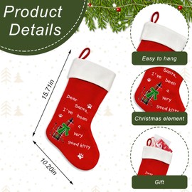 Estivaux Large Christmas Stockings Xmas Fireplace Hanging Stockings Burgundy Red Stocking Cat Kitty Paw Stockings Gift Holding Bag for Home Christmas Decorations Party Favor Supplies