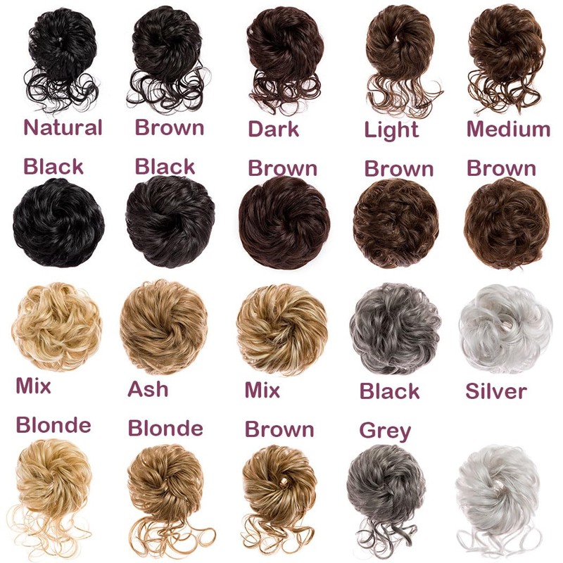 2PCS Messy Bun Hair Piece Tousled Updo Elastic Hair Bun