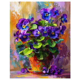 Tucocoo 1000 Piece Jigsaw Puzzles for Adults African Violet Painting Jigsaw Puzzle Beautiful Purple Flowers 1000 Pieces Puzzles for Challenging Family Activity Game Floral Art Wall Decor DIY Puzzle
