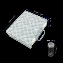 CHUIFAI 3 x 17 x 15 x 5.2 cm diamond painting storage box, 30 cans of diamond painting accessory boxes, assortment box, diamond painting container with stickers for small parts, nails, beads,