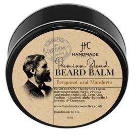 Beard Balm Sandalwood | Oud Natural Beard Taming Styling, 50ml (Bergamot and Mandarin (Sauvage))