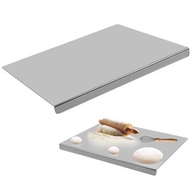304 Stainless Steel Cutting Board, Cutting Chopping Board Heavy Duty, Baking Boards for Kitchen Pastry with Counter Lip, Noodle Boards for Kneading Rolling