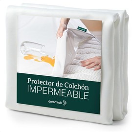 Dreamlab Protector de Colchón 100% Impermeable | Hipoalergénico, Ultra Suave, Silencioso, Fresco, Anti Ácaros | Blancos para el Hogar, Sobrecolchon | Cubre Colchones Queen Impermeable
