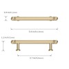 Asidrama 10 Pack 3.75 Inch(96mm) Brushed Gold Cabinet Pulls Cabinet