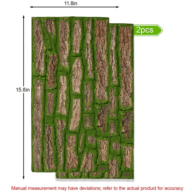 NAHARO 2PCS Artificial Moss Bark Roll – 15.8" x 11.8"