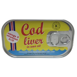 Threeline Icelandic Natural Cod Liver in Own Oil 121g / 4.3 Oz (5)