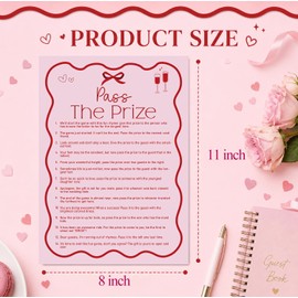 Bridal Bachelorette Game Bundle,Pass the Prize Rhyme Game Cards 8x11 Inch, Bachelorette Engagement Party Games for Guests,Fun for Bride Tribe & Wedding Shower-WG01