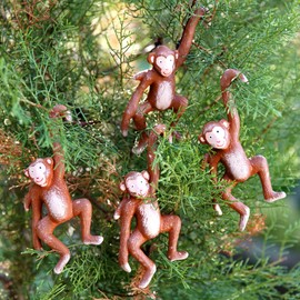 NOVICA Decorative Hanging Ornament from Indonesia 'Monkey Business'