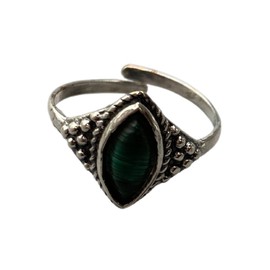 VIE Harlequin Marquise Cluster Ring, Malachite