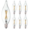 FANNIS 6 Pack B10 Flame Tip Filament LED Bulb, 2W