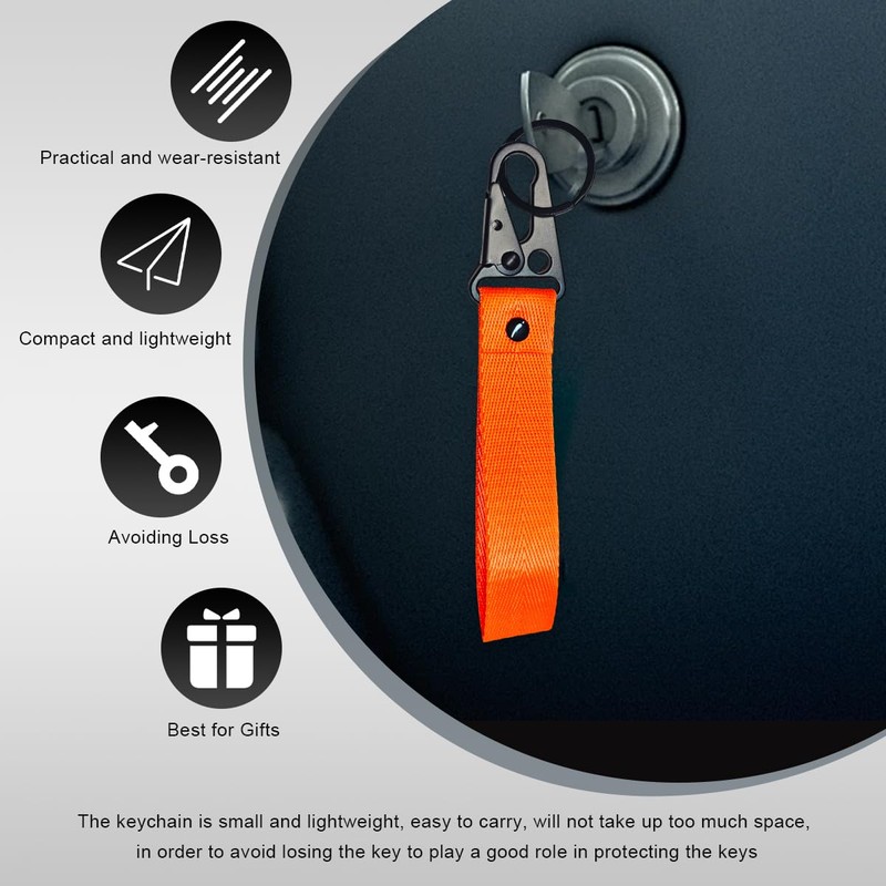 Wevdn Car Key Chain, Fabric Metal Practical Multifunctional Motorcycle Keychain,
