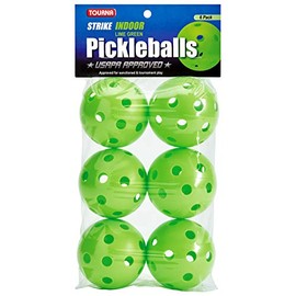 TOURNA Strike Indoor Pickleball Balls, Unisex-Adult, Pickelballs, PIKL-6-LG-I, Lime Green