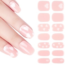 DANNI & TONI Women's Day Gel Nail Strip Semi Cured Pink (Aurora Love) Gel Nail Wraps UV Led Nails 28 Stickers