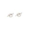 TseenYi Ocean Wave Studs Earrings Silver Wave Earrings Trendy Minimalist