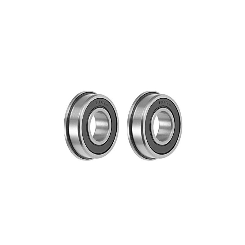 sourcing map Flange Ball Bearing Chrome ABEC-3 Bearing FR8-2RS 2Qty