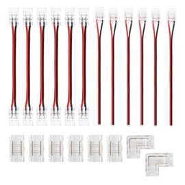 HUAZIZ Pack of 20 2-Pin LED Strip Connector, LED Strip Connector Adapter, 2-Pin Connection Cable Connector for 8 mm Wide SMD 3528 2835 Plain LED, Strip Stripes, No Soldering with Screwdriver