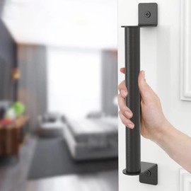 Deepa Handrail, Carbon Steel, Door Handle, Lightweight, Sliding Knob, Frosted, Sliding Door, Entryway, Matte Black, 2 Pieces