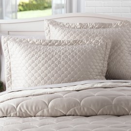 Nikki Chu Quilted Pillow Sham, Standard, Silver Cloud