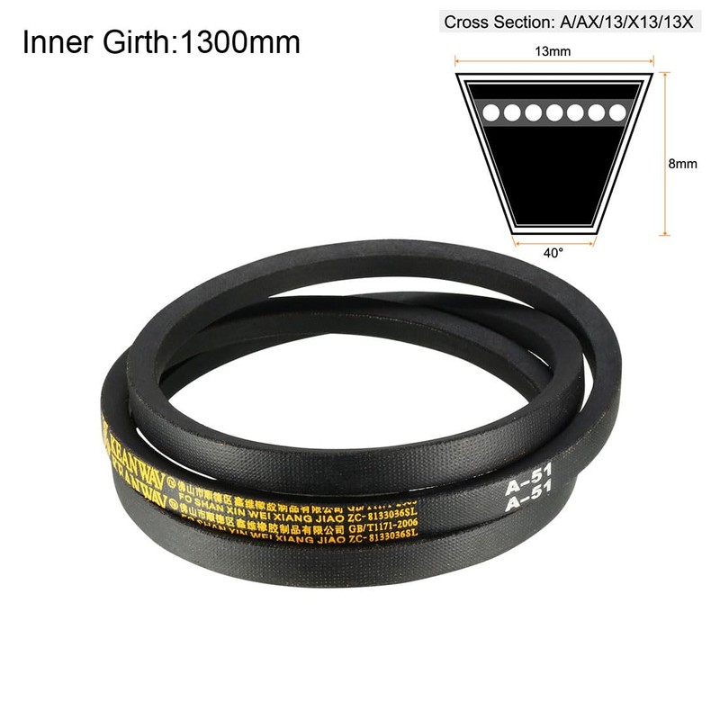 sourcing map A-51 Drive Belt 51 Inch Pitch Length Industrial