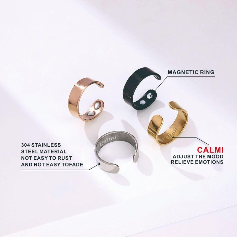 A Stainless Steel Ring with Adjustable Opening (Black)