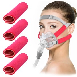 4 Stück CPAP Maske CPAP Gurtbezüge Gesichtspads CPAP Komfortpolster Gesichtspolster Gurt-Komfort-Pads CPAP reinigungstücher, Rosa