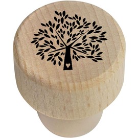 19mm 'Tree of Life with Heart' Wooden Bottle Stopper/Cork (BS00030017)
