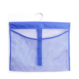 ALYER Hanging Mesh Shower Pockets for 34oz/1000ml Shampoo and Conditioner,Colorful Bath Toy organizer,Hanging Tandem Type Closet Accessories Storage Bag,Blue