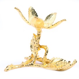 CENPEK Rose Flower Crystal Ball Stand Antique Style Crystal Ball Stand Golden