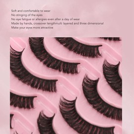 PestañAs Postizas PestañAs de Tiras Rusas, 10 Pares de PestañAs Postizas Set Volumen Rizado PestañAs Postizas DD Curl Wispy 3D Multicapa PestañAs Postizas, PestañAs