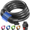 KEYSTP 5-Digit Bike Lock Cable, Heavy Duty Resettable Combination Bicycle