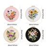 Huimai Embroidery Starter Kit 4 Pack Floral Cross Stitch Beginner