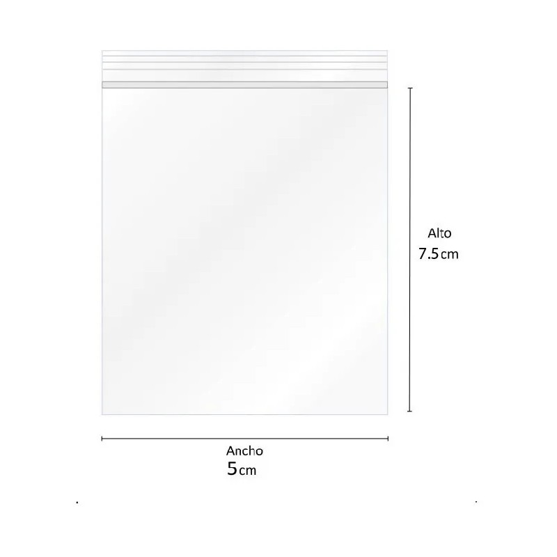 100 Bolsas Cierre Hermtico Zipper Transparentes 5x7.5cm