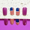4th of July Press on Nails Purple Fake Nails Square