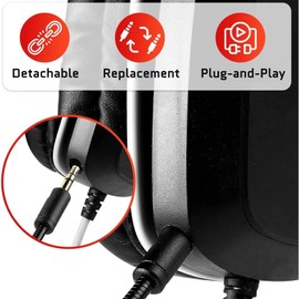 Cuifati Micrófono de Repuesto, Micrófono de Auriculares Flexible de 3,5 Mm, Micrófono Universal para Auriculares, Brazo de Micrófono de Juego Desmontable, Esponja + Material de Aleación de Aluminio