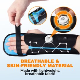 KTQUICK Stroke Rest Hand Splint, Wrist Support with Adjustable Button and Removable Wrist Splint, Hand & Wrist Support for Carpal Tunnel, Stroke Recovery, Left Hand M