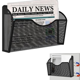KZWKRG Magnetic File Holder, Magnetic File Folder Holder, No Drilling Installation, Magnetic Mail Holder File Organizer for Whiteboard,Office,Refrigerator,File Cabinets,Classroom