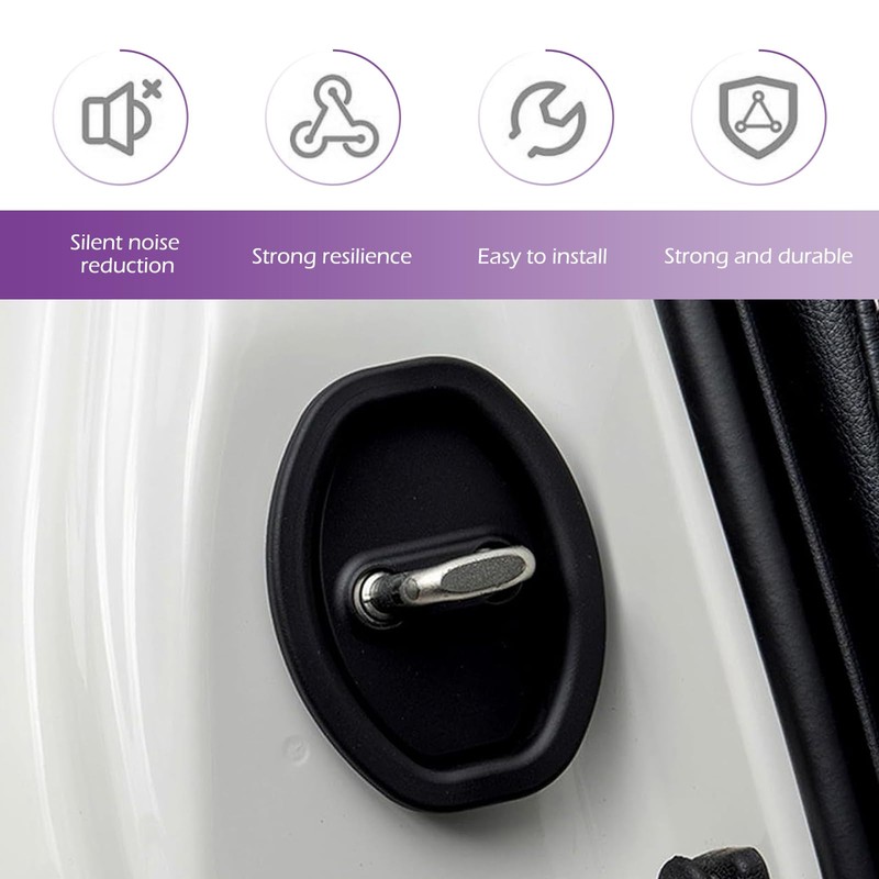 Door Lock Strike Protector, Silicone Silent Shock Absorption Pad, Rust-Proof