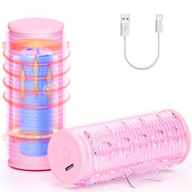 Rechargeable Electric Hair Rollers, 2pcs Mini USB Heated Bangs Roller Set, Portable Bangs Curler for Hair Styling Tool, Cordless Heated Hair Curler with Auto Shutoff, Bangs Hot Roller DIY Hairstyles