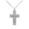 Solid 925 Sterling Silver Roman Catholic Cross Crucifix Pendant Necklace,