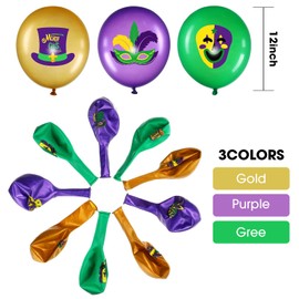 45 Piece Mardi Gras Decorations Mardi Gras Balloons Arch Kit Mardi Gras Party Supplies Mardi Gras Mask Balloons Mardi Gras Decorations for Party