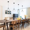 ELYCCUPA Glass Pendant Light Modern Black 1 Light Single Dome