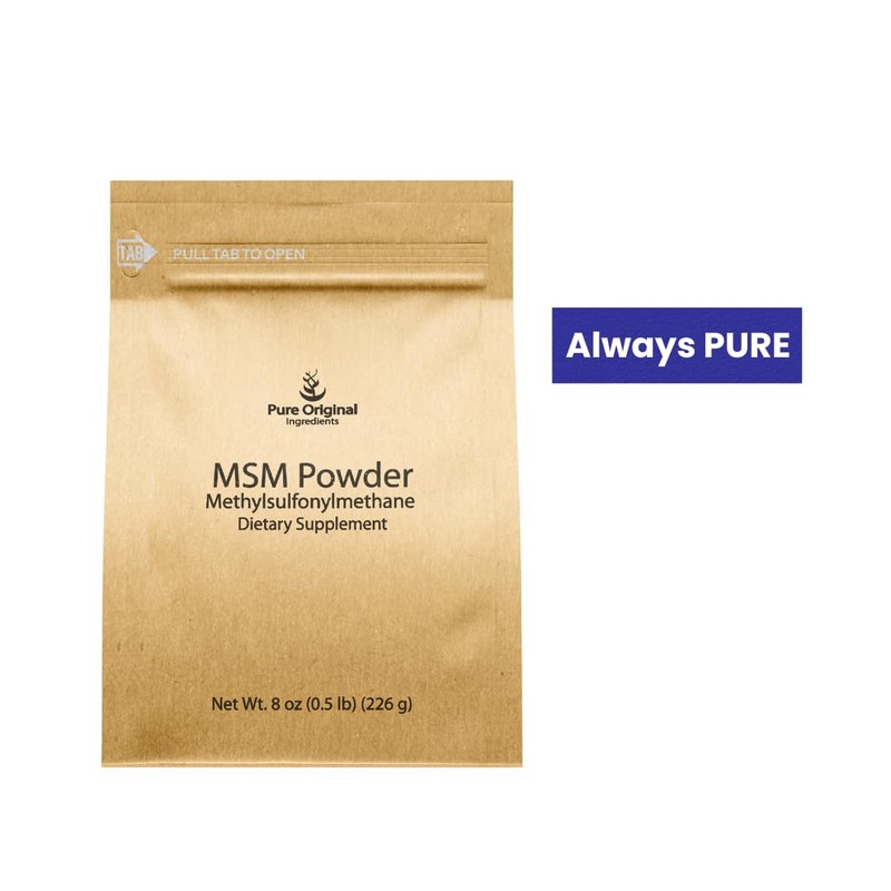 PURE ORIGINAL INGREDIENTS Methylsulfonylmethane (8 oz) MSM, Natural Sulfur, Dietary