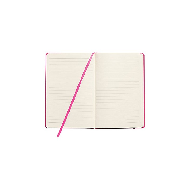 eBuyGB A6 Coloured Hardback Lined Paper Notebook, Pink 1301211